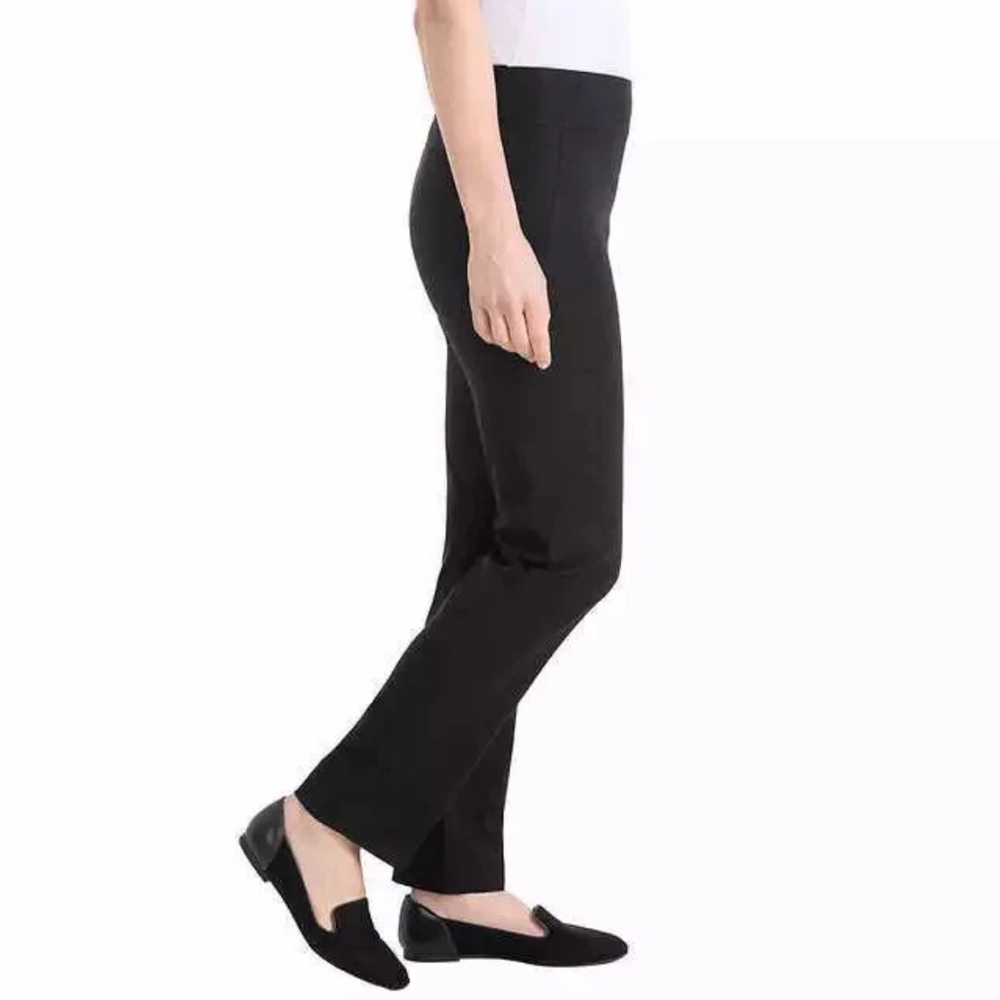 Hilary Radley Pull On Tummy Control Mid Rise Slim Leg Black Pants Size M New